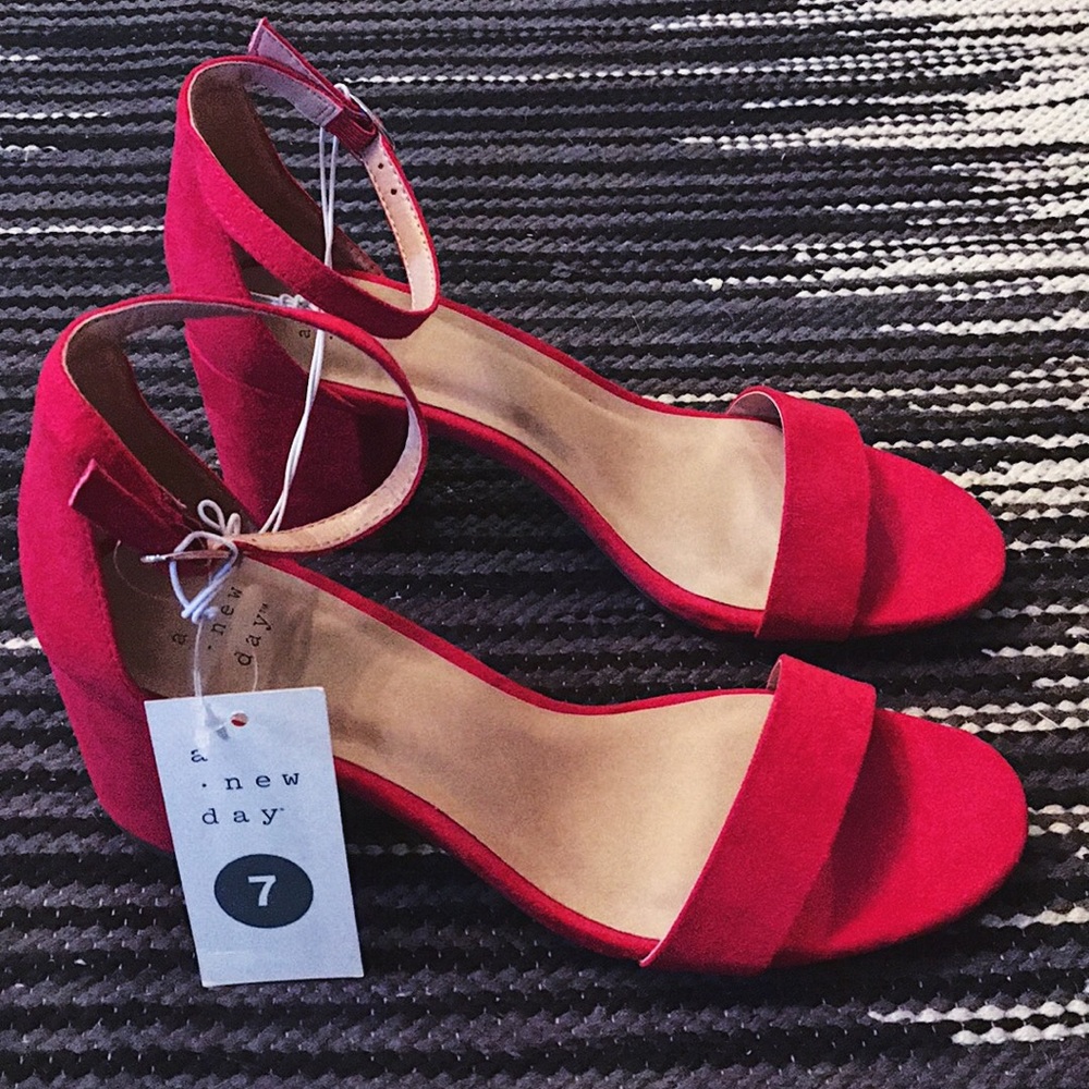 A New Day cherry 🍒 red strappy heels